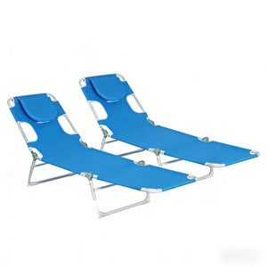 Set of 2 Lounge Portable Reclining Loungers