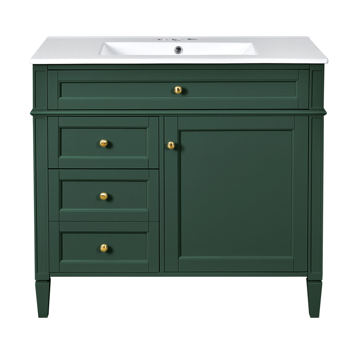Bathroom Vanity With Top Sink, 2 Drawers And Tip Out Drawer