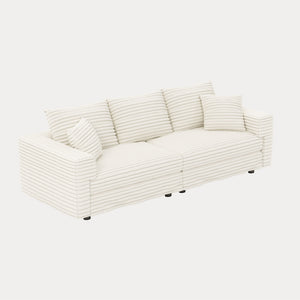4 Seat Sofa, Modern Comfy Upholstered Sofa Cloud Couch, Deep Seat Couches With Soft Pillows