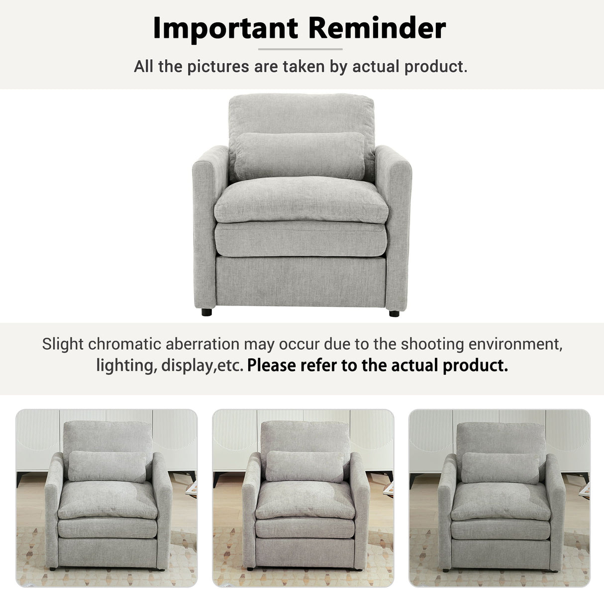 Cozy Upholstered Cushion Armchair For Living Room
