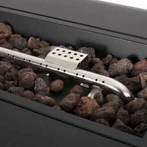 Vernon - Rectangle Fire Pit 50, 000 Btu - Dark Gray