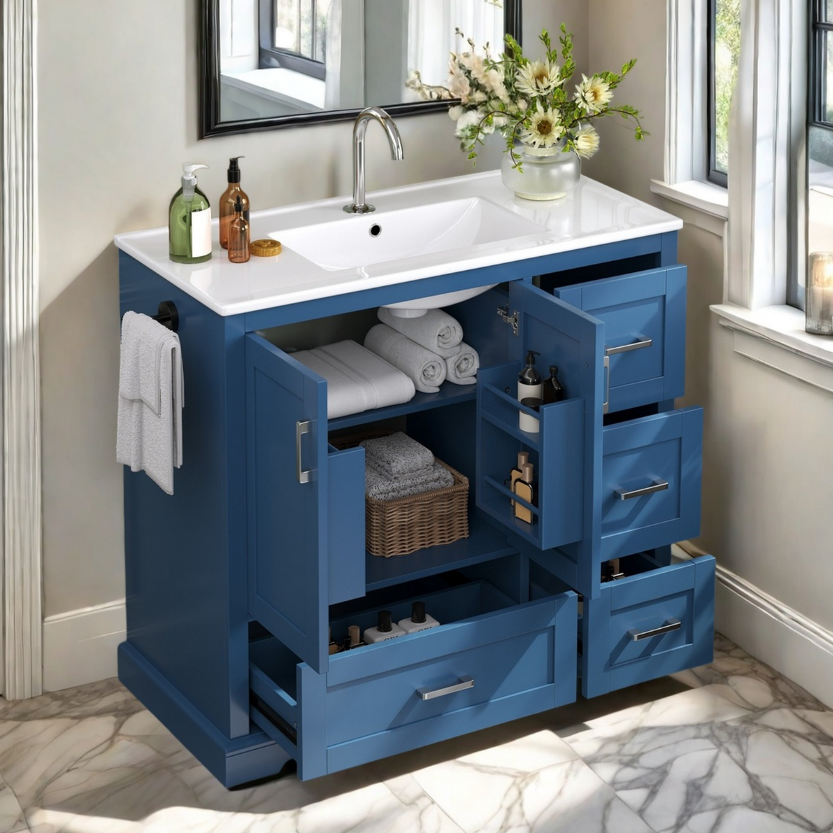 42" Bathroom Vanity in Navy Blue