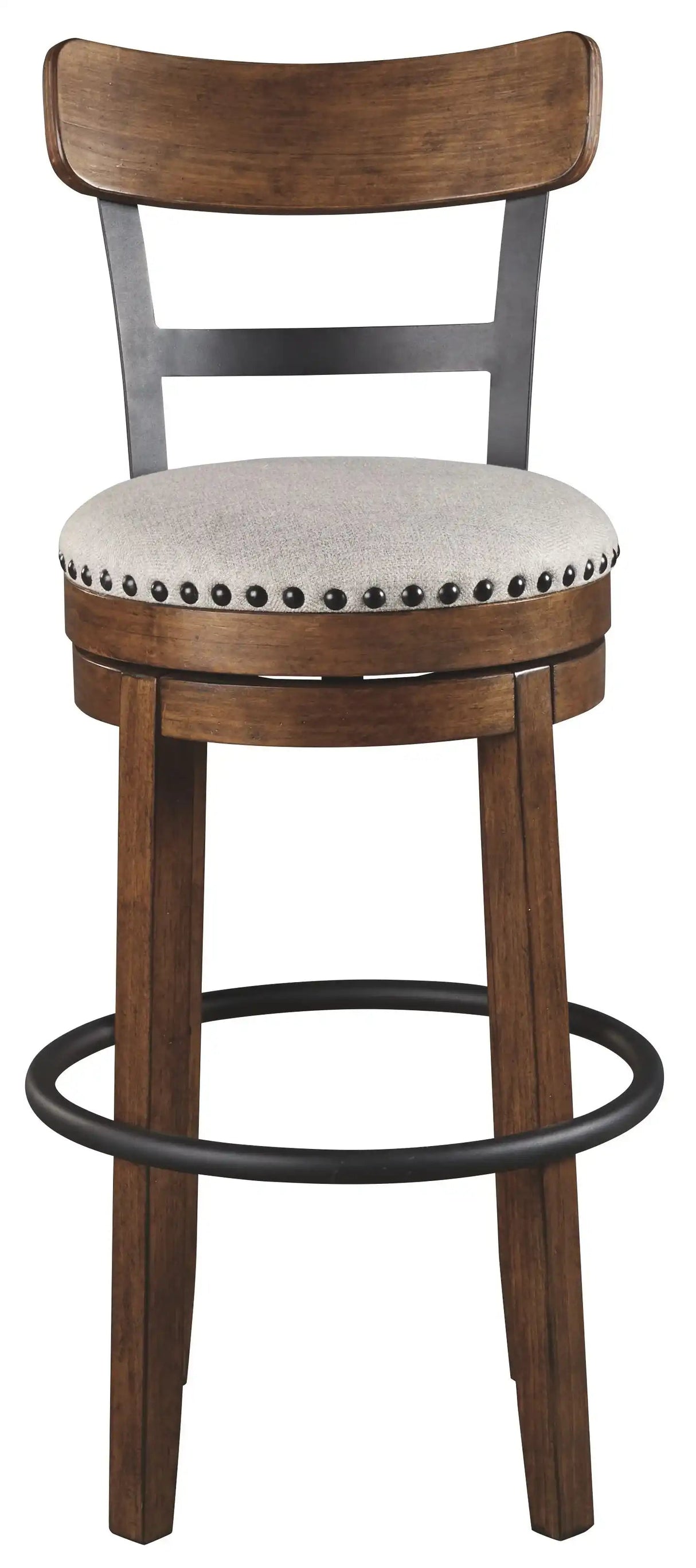 Valebeck - Tall Upholstered Swivel Barstool - Best Buy Furniture