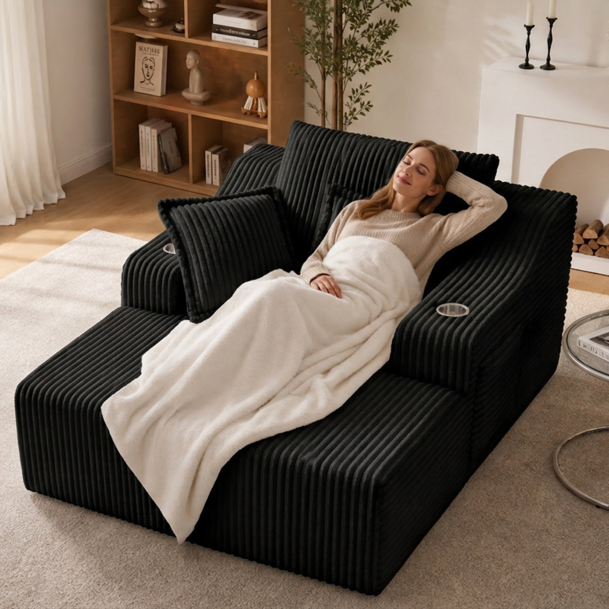 Oversized Chaise Lounge Chair Indoor - 67" Sleeper Sofa Bed