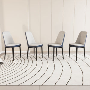 Modern Dining Chair With Cushions And Metal Legs