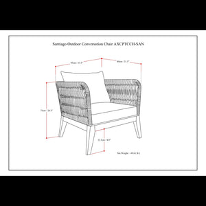 Santiago - Outdoor Conversation Chair - Slate Gray
