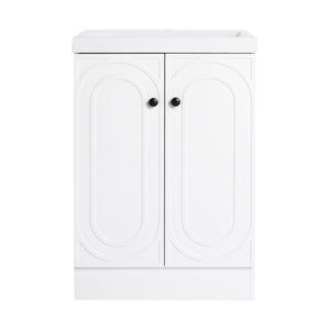 Contemporary Freestanding Bathroom Vanity With Resin Sink & Soft-Close Cabinet Doors