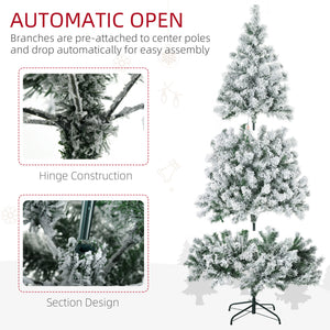 HOMCOM 7.5ft Tall Prelit Artificial Christmas Tree
