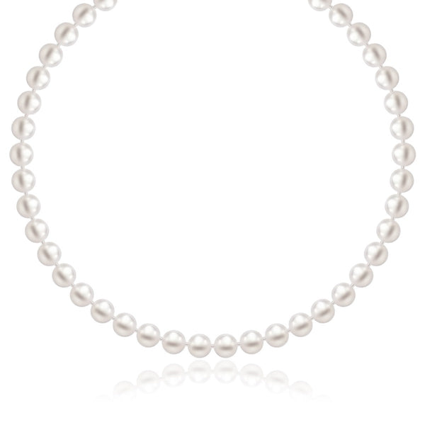 14k Yellow Gold Necklace with White Freshwater Cultured Pearls (6.0mm to 6.5mm)