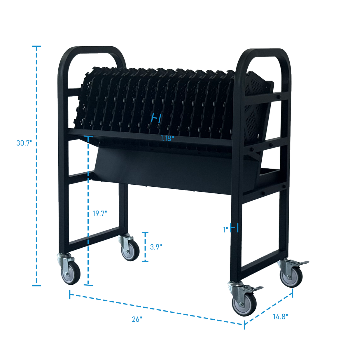 16-Device Mobile Open School Charging Cart Station
