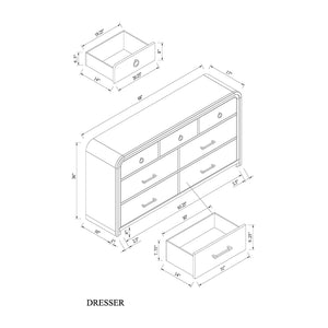 Malco - Dresser With Gold Detailing - Oak