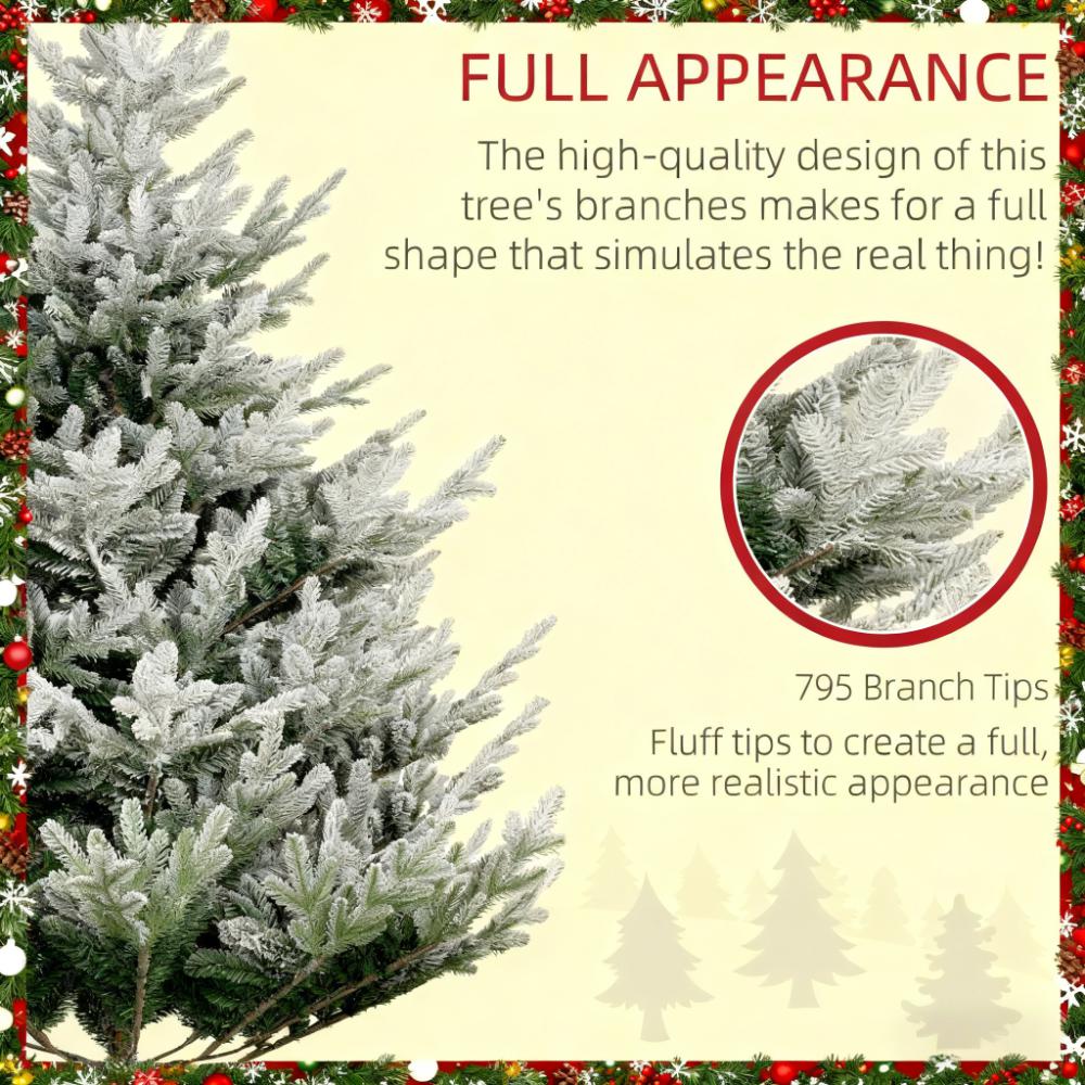 Flocked Hinged Christmas Tree
