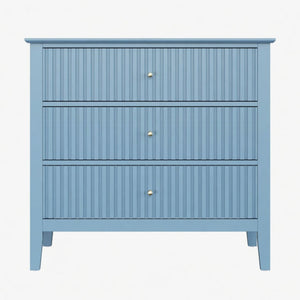 Fluted 3 Drawer Nightstand With Soft Close Slides