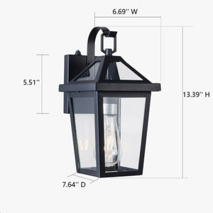 13-Inch Dusk to Dawn Outdoor Wall Light, Modern Black Waterproof Sconce