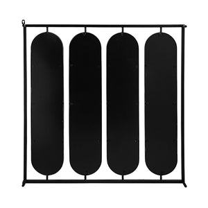 Large 4 Oval Wall Mirror With Square Frame, Home Decor For Living Room, Bedroom, Entryway, Office - Black