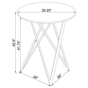 Halverson - Round Top Bar Table - White / Silver