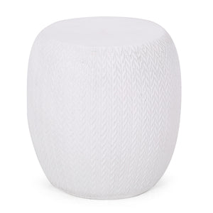 Outdoor Lightweight, Concrete Side Table - Antique White