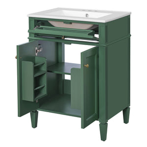 Bathroom Vanity With 2 Doors And Tip Out Drawer, Soft Closing Hinges