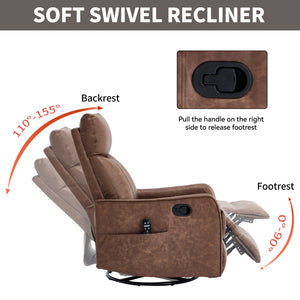 Brown Heat Massage Manual Recliner Chair