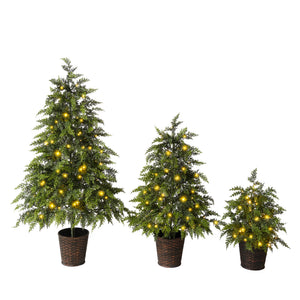 3-Piece Pre-Lit Christmas Tree Set