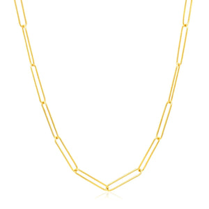 14k Yellow Gold Wire Paperclip Chain (2.7mm)
