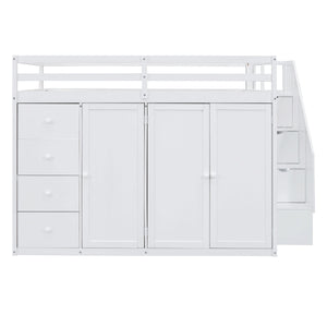 Loft Bed With Built In Wardrobes, Cabinets And Drawers