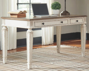 Realyn - Home Office Lift Top Desk - White / Brown - Best Buy Furniture