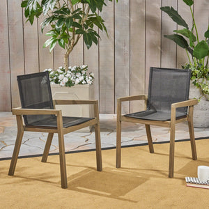 Belfast - Dining Chair With Acacia Wood Frame And Mesh Seating (Set of 2) - Best Buy Furniture