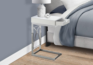 Accent Table, C - Shaped Glossy Contemporary & Modern - White - Best Buy Furniture