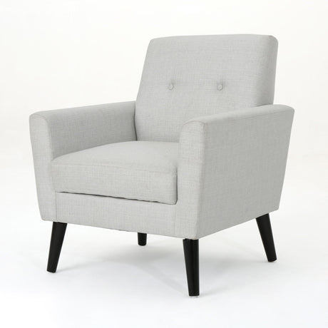 Radiantize Upholstered Fabric Club Chair With Square-Off Back And Button Tufted