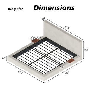 AirFrame King Bed Frame with Adjustable Sliding Side Table