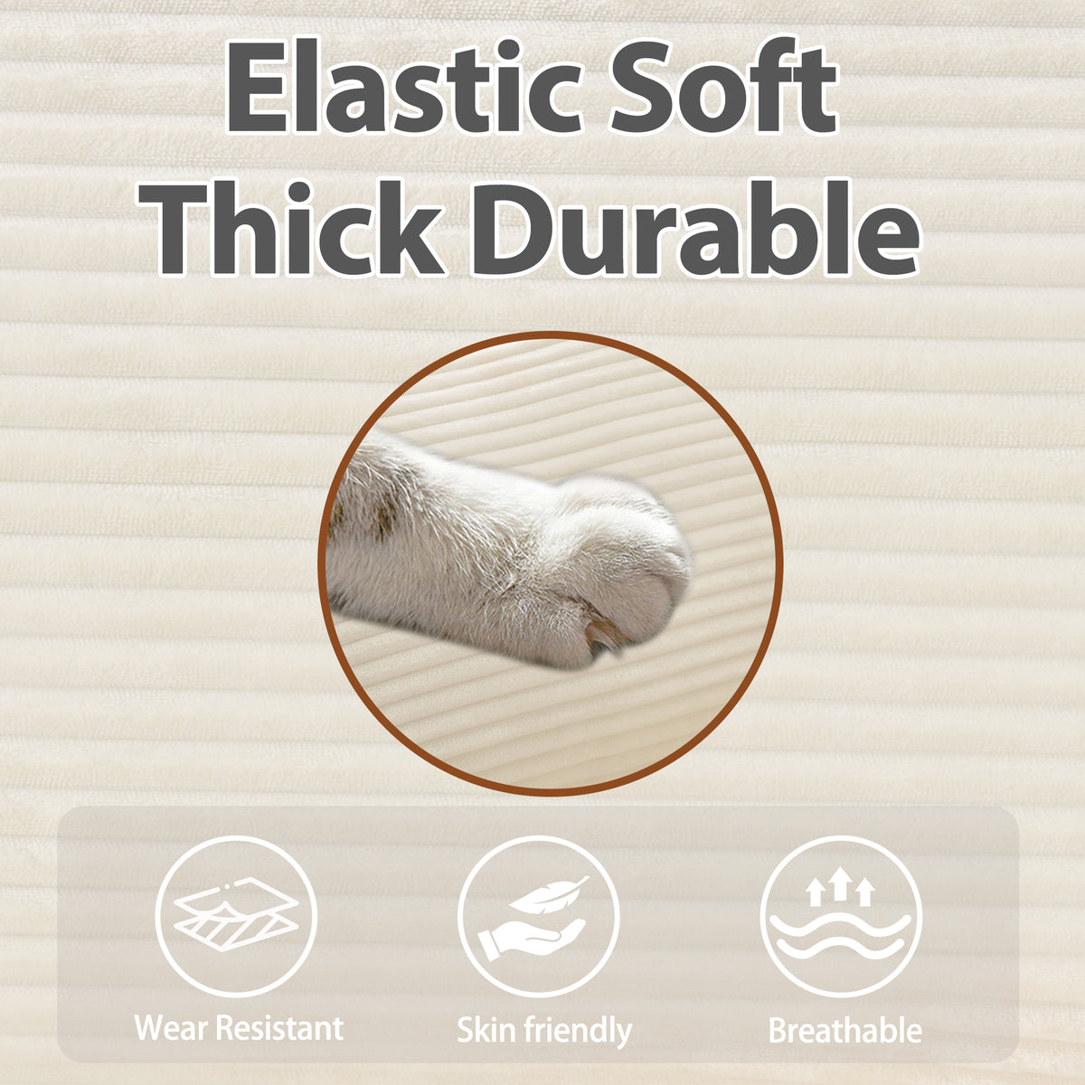 104" Plush Cloud 3 Seater Sofa: Modular Design with Ottoman