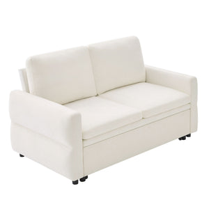 Convertible Sofa Bed Loveseat With Adjustable Backrest And USB Ports