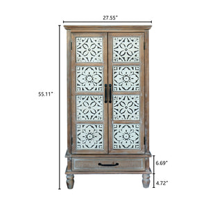 55.12'' Tall Tower Storage Cabinet - Rustic Wood Sideboard