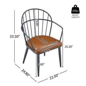 5 Piece Industrial Style Indoor Upholstered Dining Set With Metal Legs - Brown - Best Buy Furniture