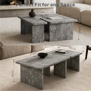 Modular Concrete Coffee Table Set of 2