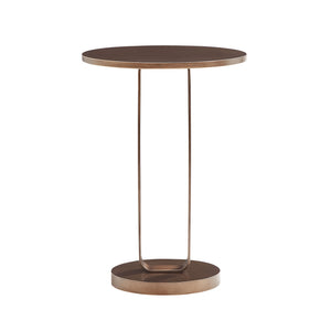 Tareel - Round Accent Table With Open Oval Pedestal - Antique Bronze