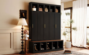 U-Can Farmhouse Entryway Storage Cabinet Coat Closet
