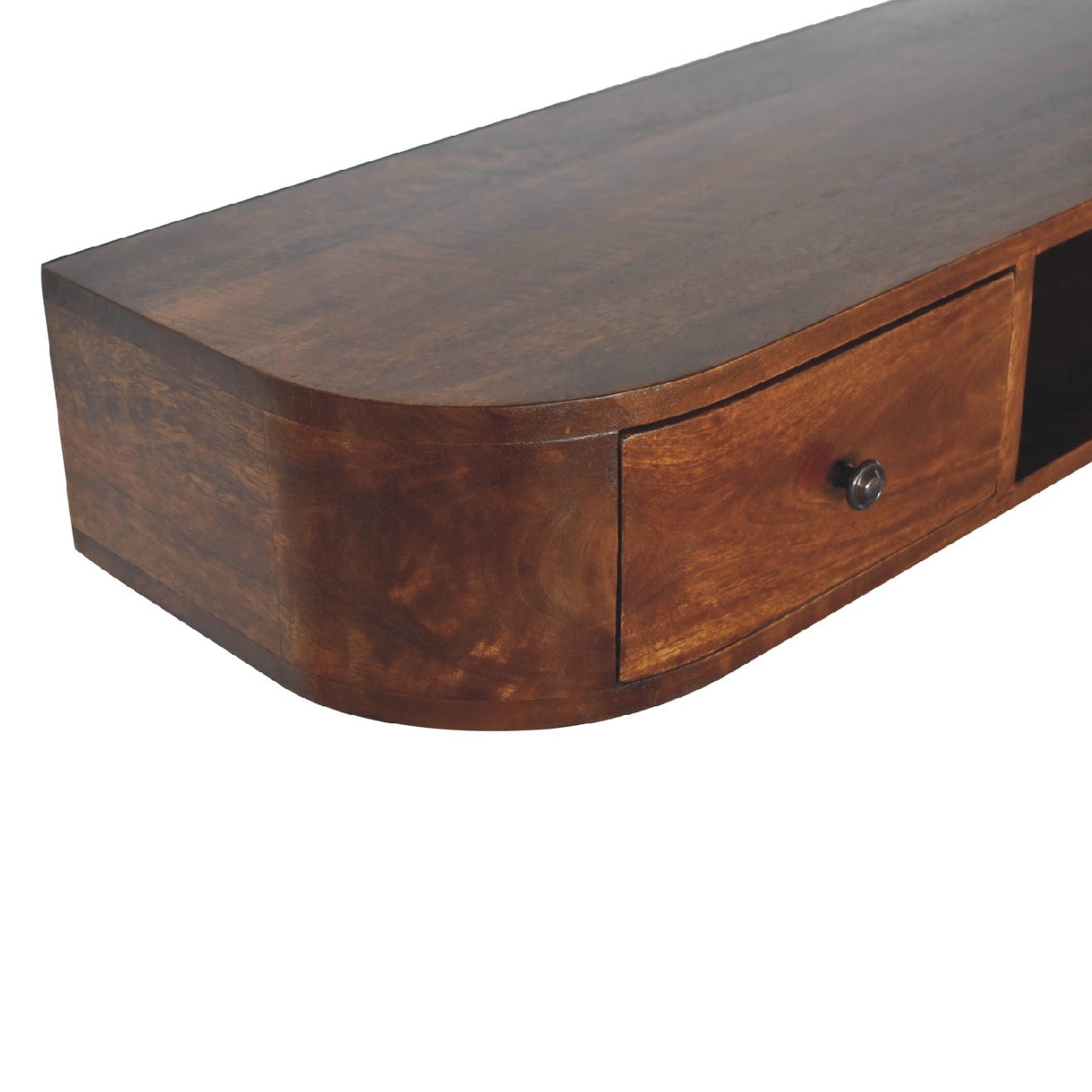 Solid Wood Lunar 2-Drawer Floating Console, 1 Open-slot