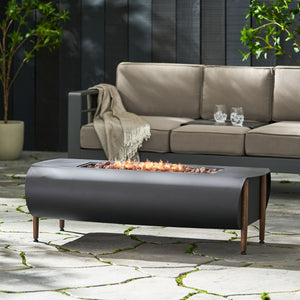 Vernon - Rectangle Fire Pit 50, 000 Btu - Dark Gray