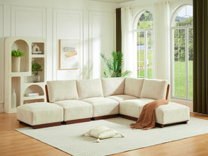 Velora 116 in. 6-Piece L Shaped Boucle Modular Sectional Sofa