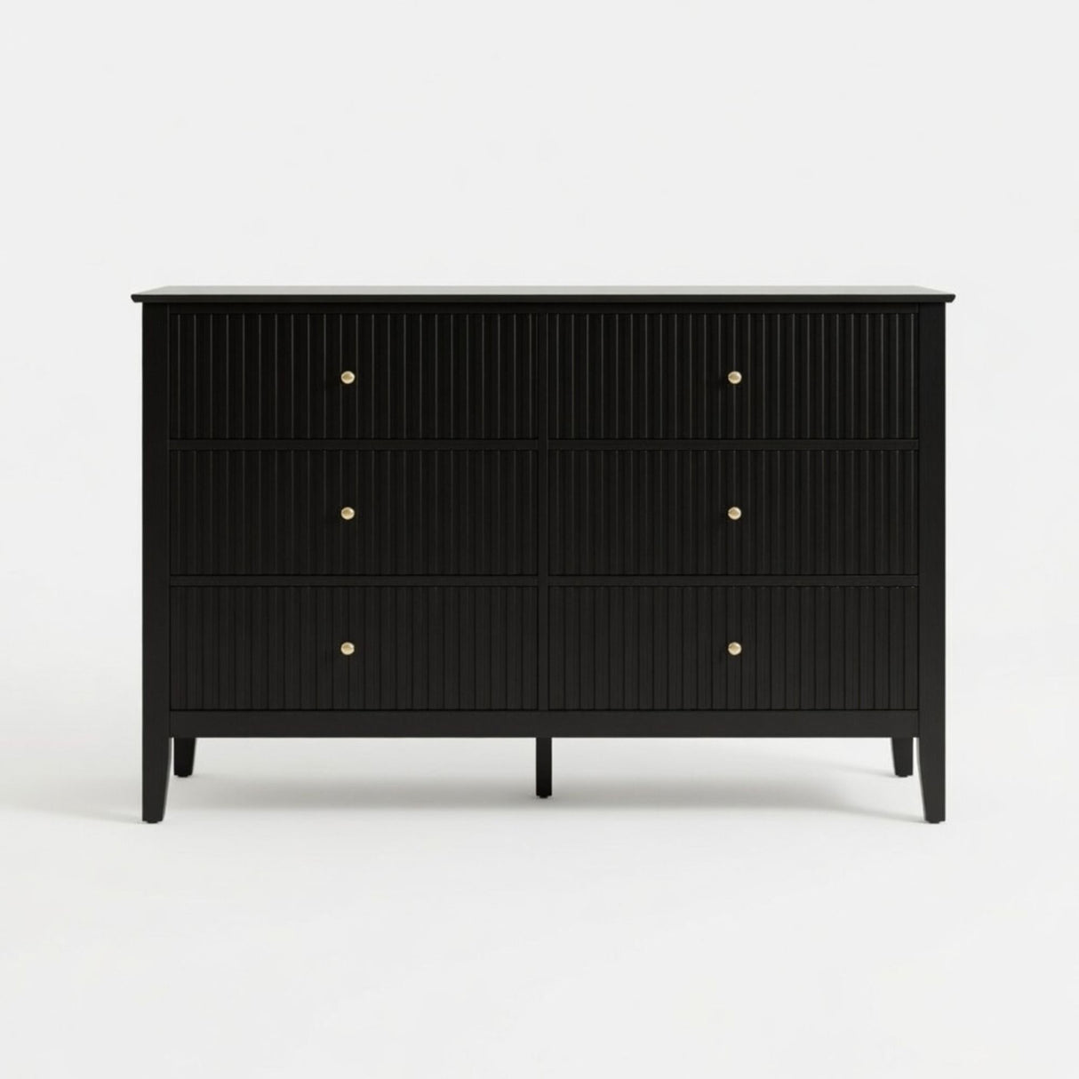 Modern 6 Drawer Fluted Dresser