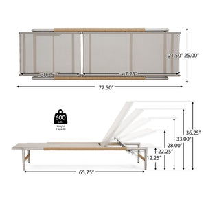 Hargrove - Outdoor Patio Aluminum Chaise Lounge (Set of 2) - Natural / Silver - Best Buy Furniture