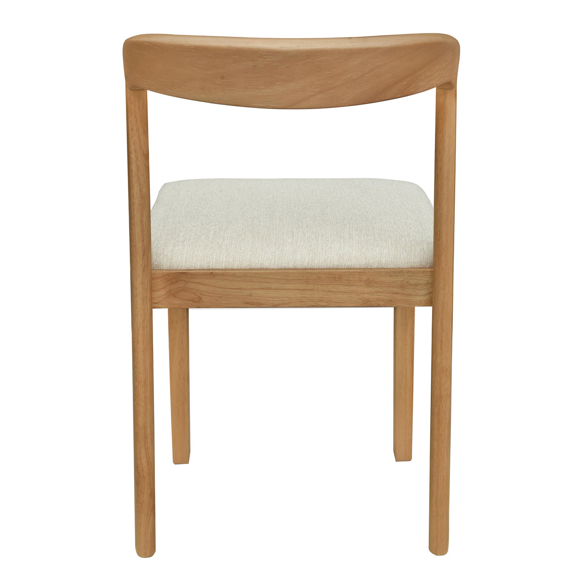 Solid Rubber Wood Dining Chairs (Natural Oak + Beige) Set of 2