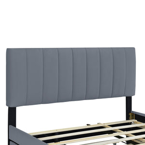 Platform UpholsteredBed With 2 Drawers And Twin Long Trundle
