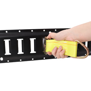 18 Pieces E Track Tie-Down Rail Kit For Trucks, Vans, And Garages With O-Ring Anchors And Ratchet Straps - Black