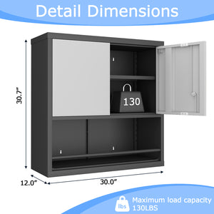 Metal Adjustable 2 Doors Storage Cabinet