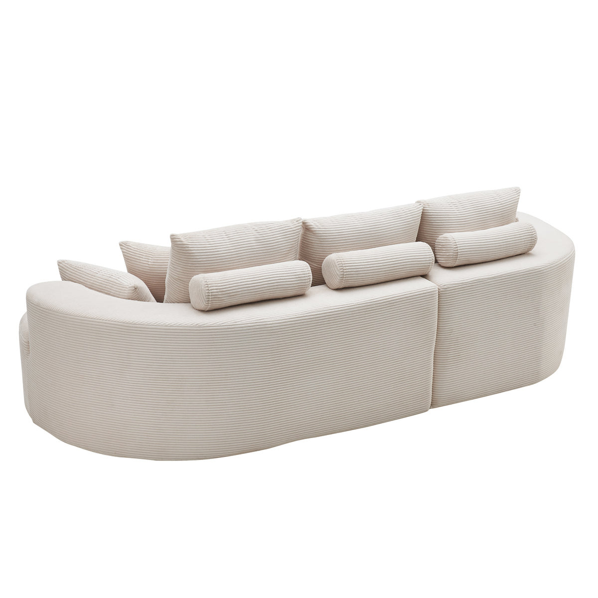 106 In. 2-Piece Fabric Cloud Curved Sectional Sofa with Chaise