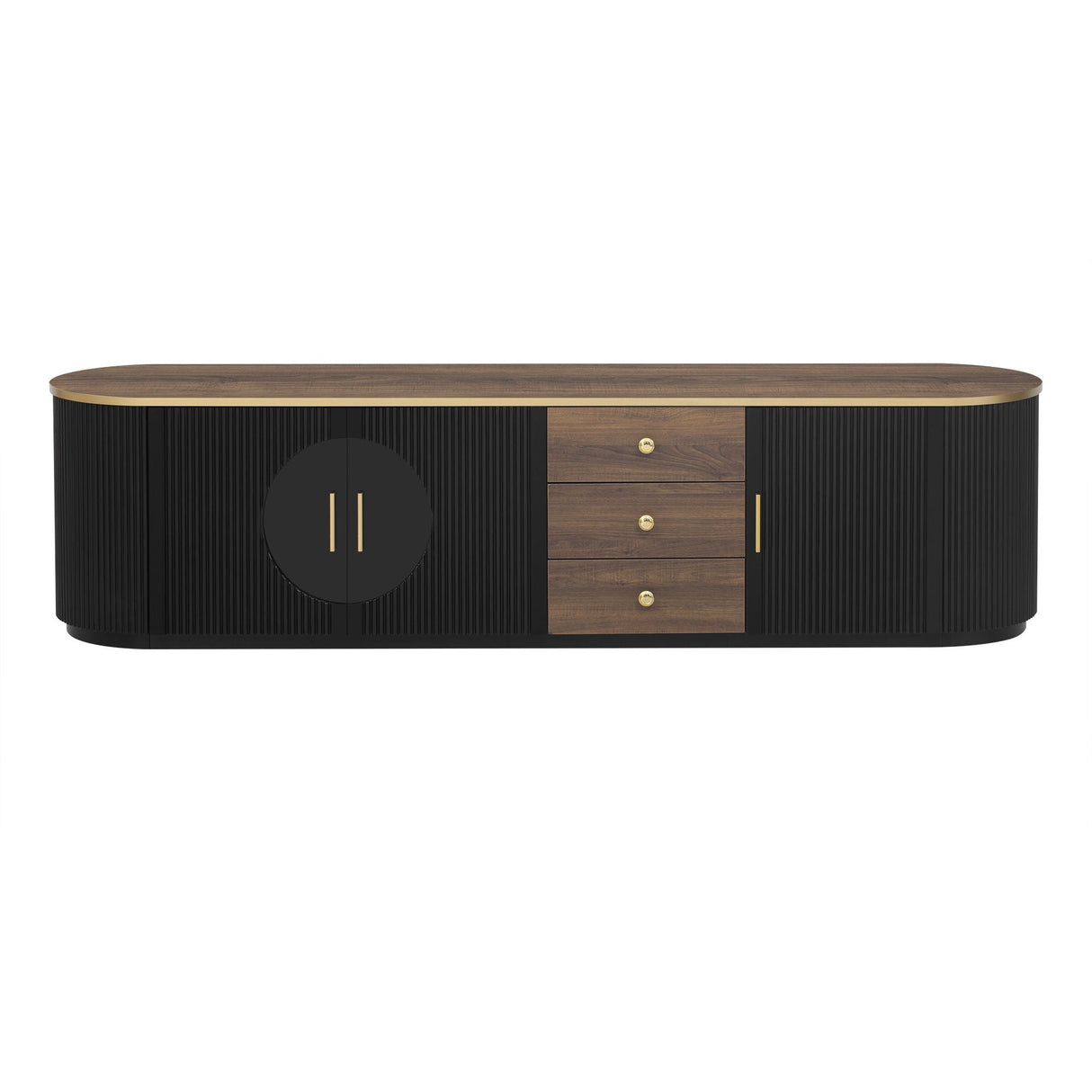 Modern Minimalist TV Stand for TVs Up to 80" With 3 Drawers and 1 Shelf