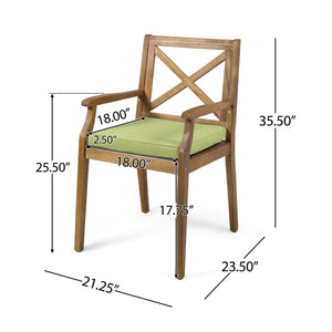 7 Pieces Acacia Wood Outdoor Dining Set with Teak Finish